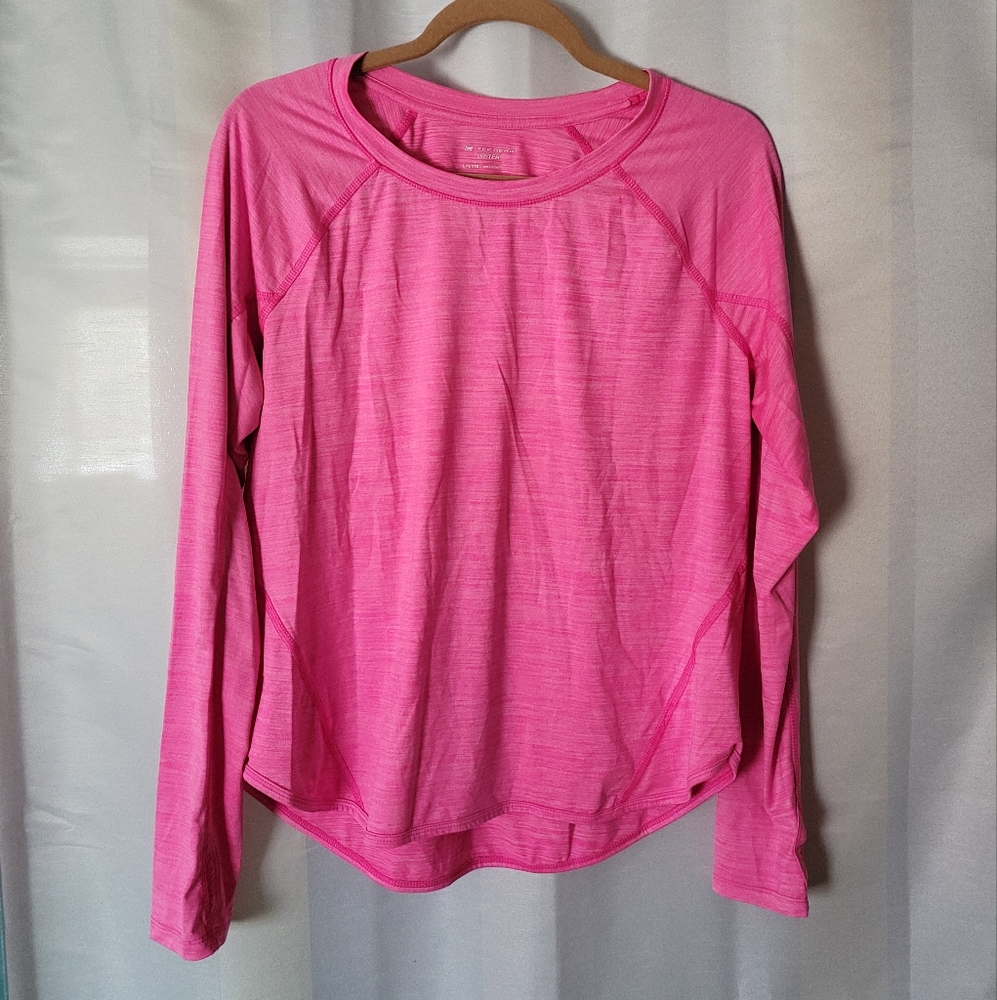 Pink Tek Gear Long Sleeve Top (Size Petite L)
